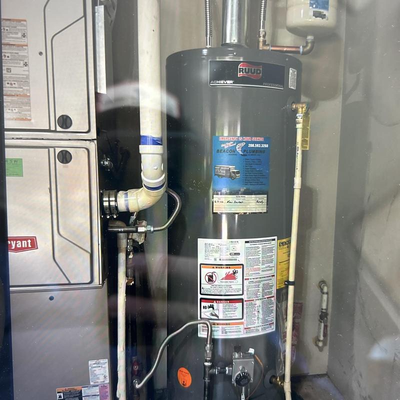 Gas water heater replacement with new piping installation
