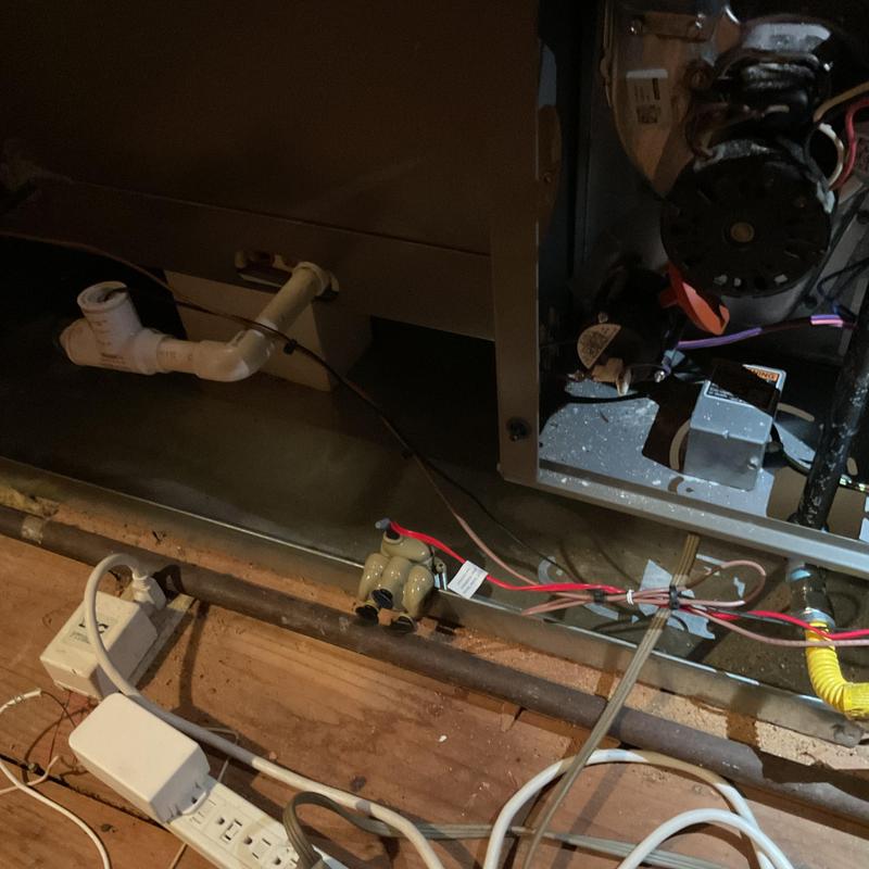 HVAC pan overflow switch and electrical connections