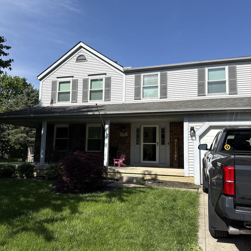 Roof shingles inspection on two-story house in Canal Winchester