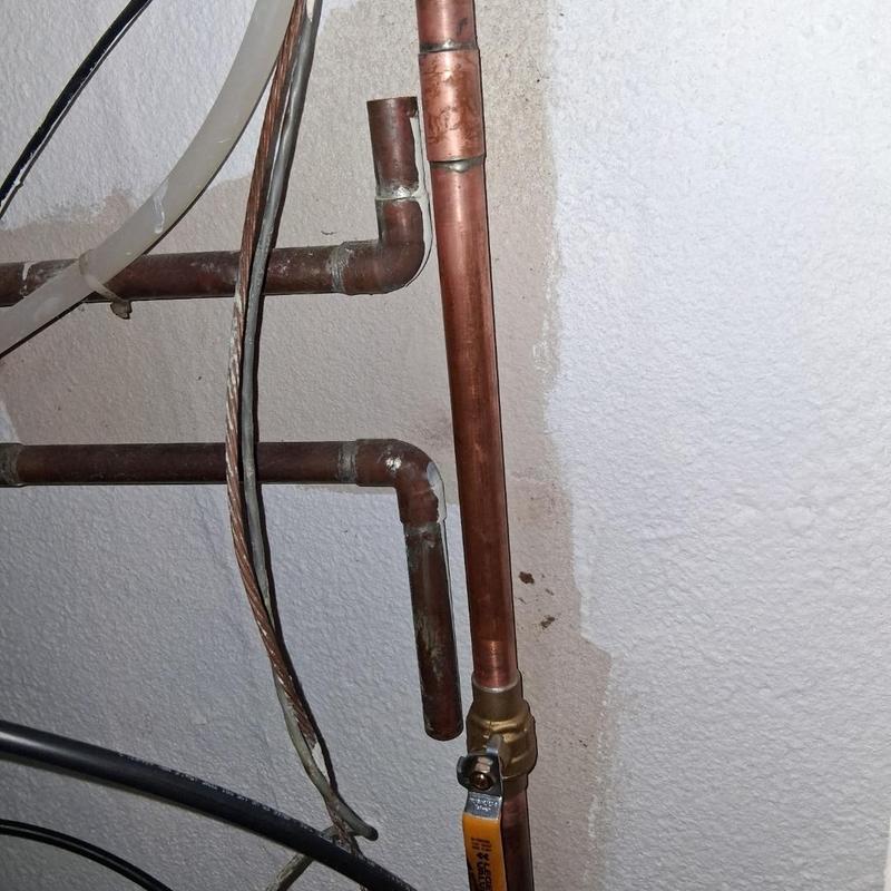 Copper water softener bypass valve with piping