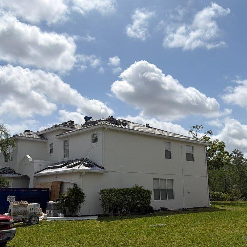 Crown Tile concrete roof installation with foamdown method