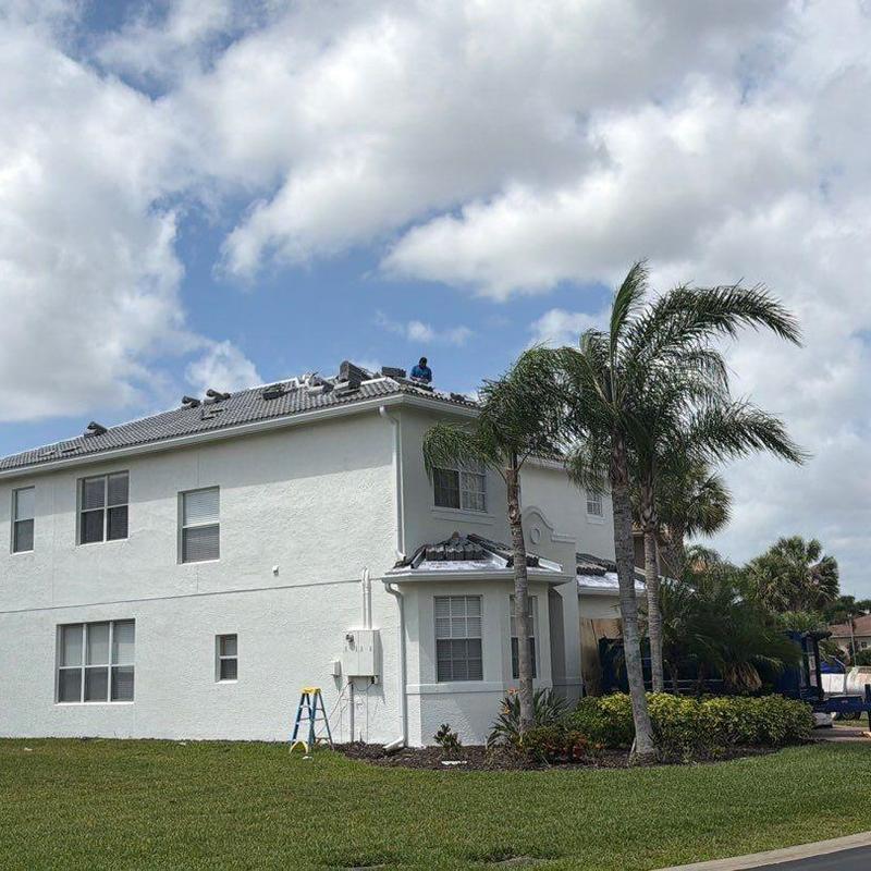 Crown Tile concrete roof installation with foamdown method
