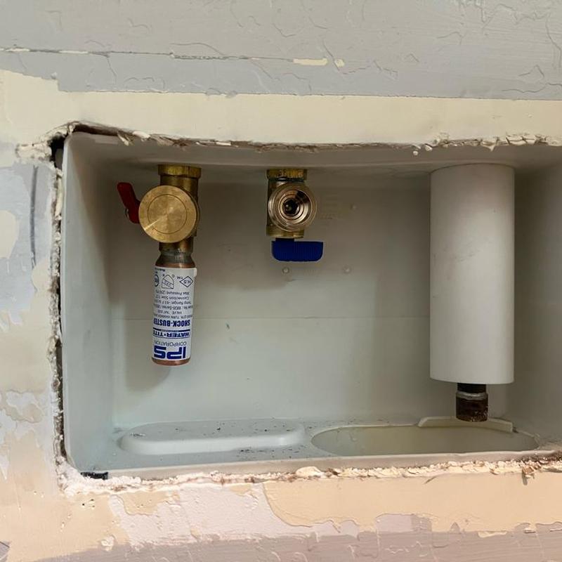 Laundry valve box with cold water valve replacement