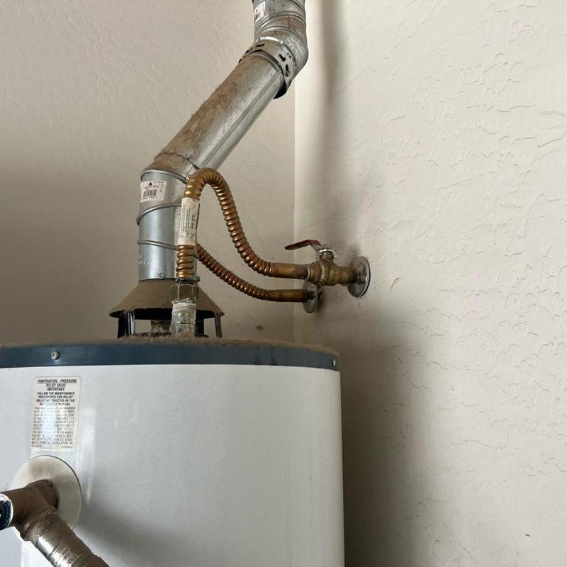 40-gallon gas water heater with new vent and valves