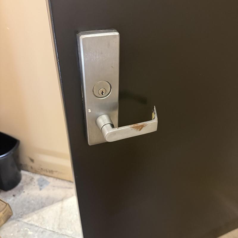 Commercial door lock with metal lever handle Commercial door lock with metal lever handle