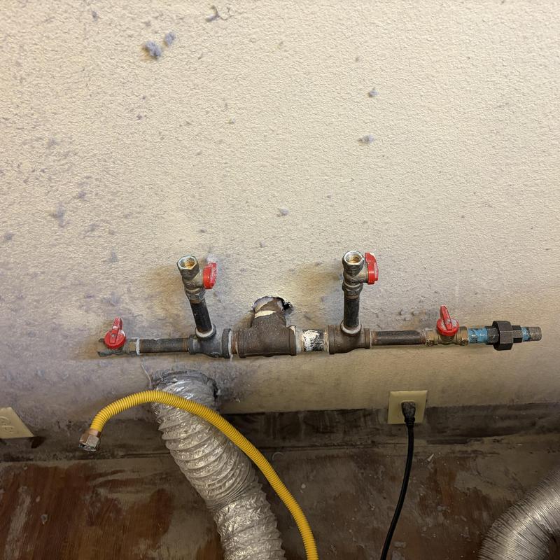 Dryer gas and vent piping with shutoff valves