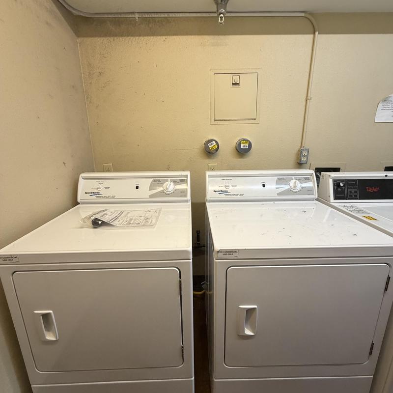 Clothes dryers installed in common laundry area