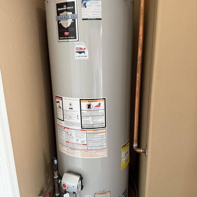 Gas water heater with safety system and piping Gas water heater with safety system and piping