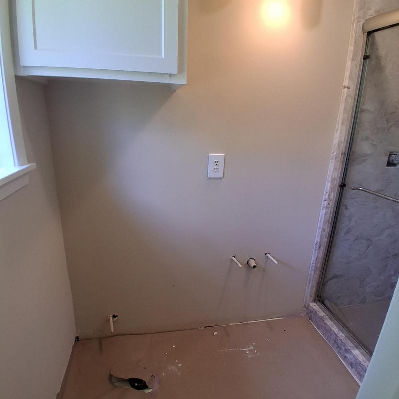 Bathroom vanity plumbing rough-in for new installation