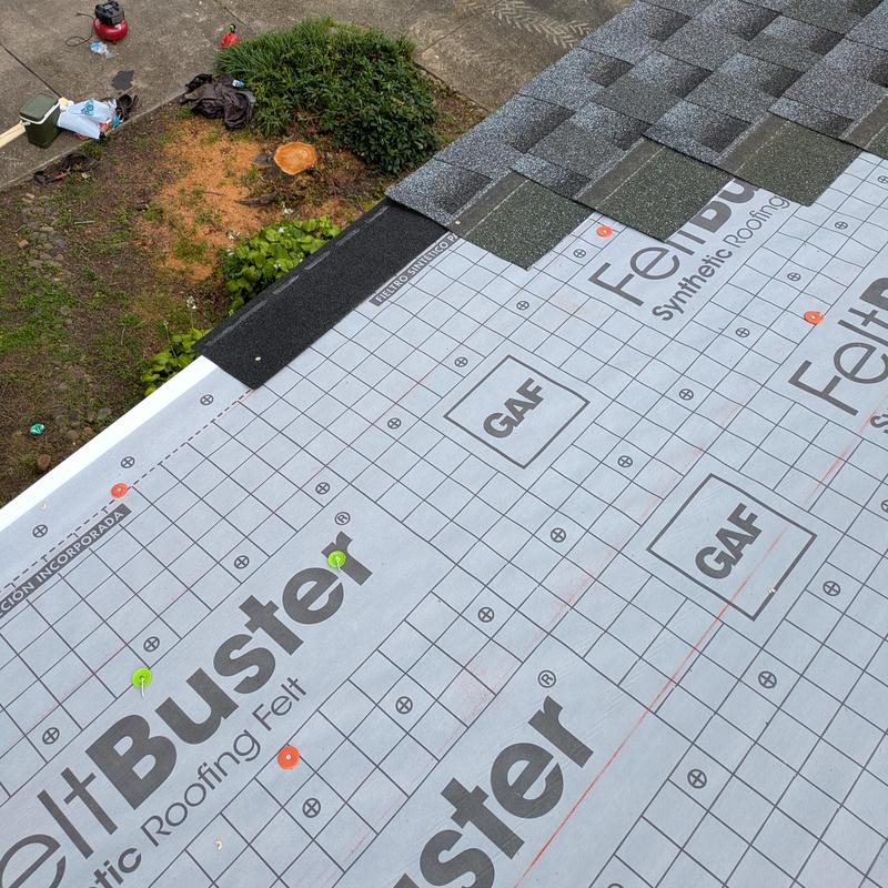 GAF FeltBuster synthetic roofing felt installation