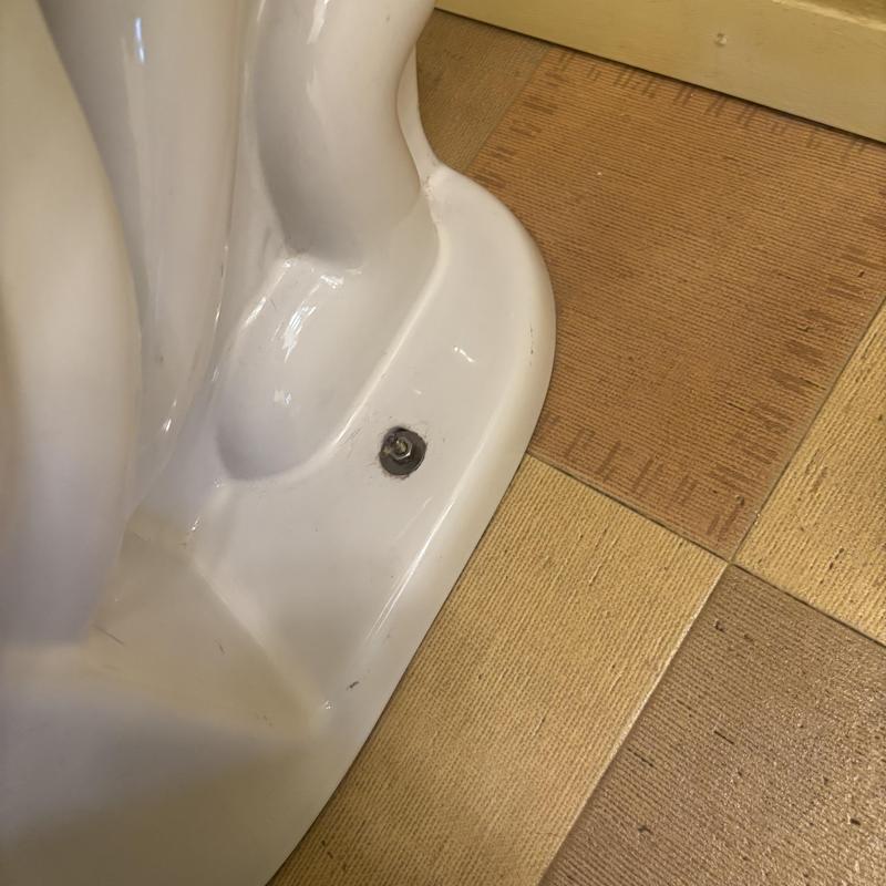 Gerber Banner ADA elongated toilet base and floor bolts Gerber Banner ADA elongated toilet base and floor bolts