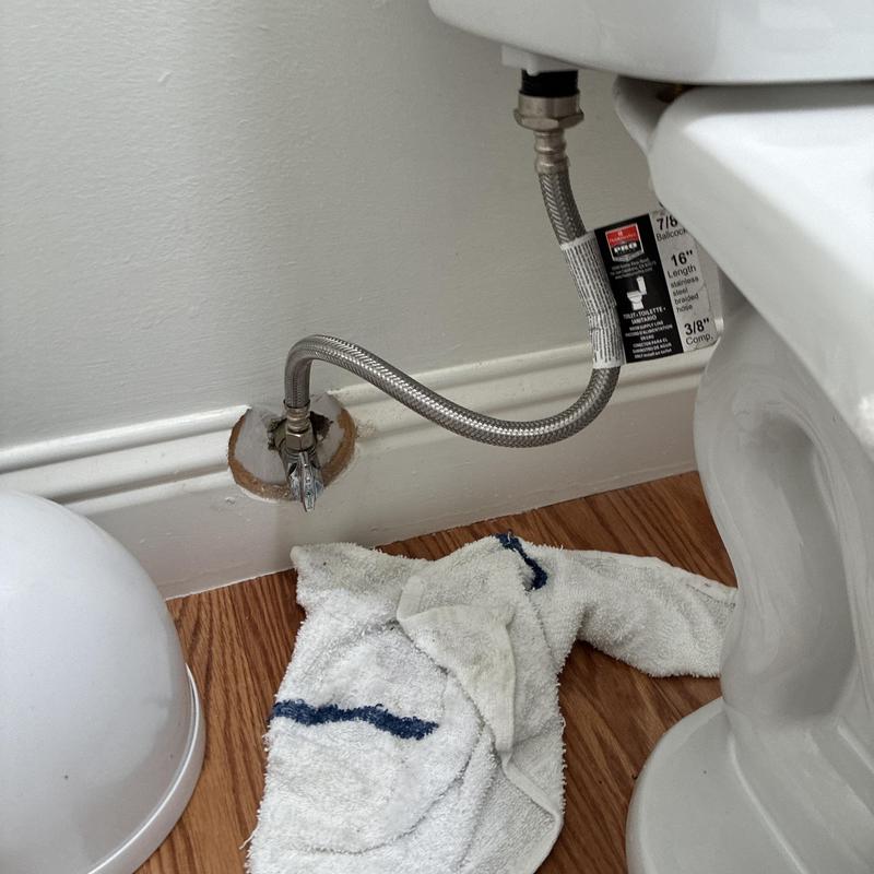 Toilet water supply line and shutoff valve installation Toilet water supply line and shutoff valve installation