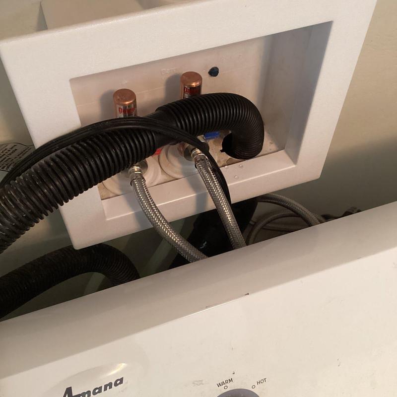 Washing machine water and drain line connections