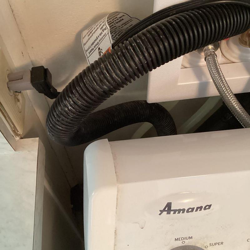 Washing machine drain hose and water line connections