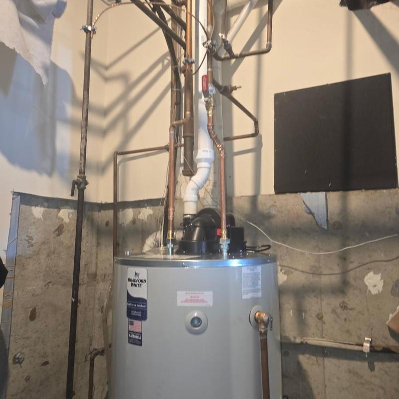 Bradford White 75-gallon power vent water heater installation