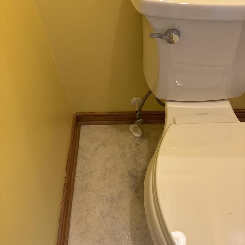 Kohler toilet installation with flush lever and water line Kohler toilet installation with flush lever and water line