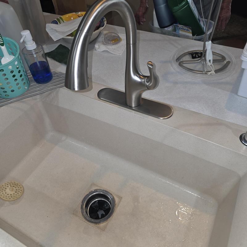 Kitchen faucet and sink installation in countertop
