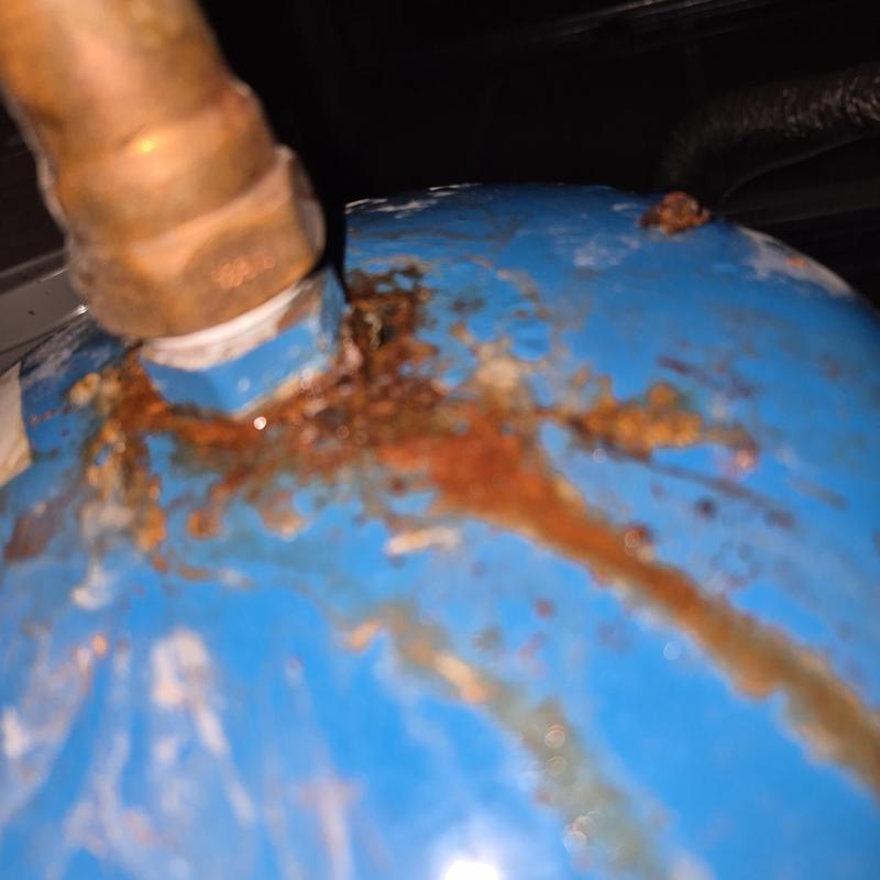 Thermal expansion tank with rust and corrosion Thermal expansion tank with rust and corrosion