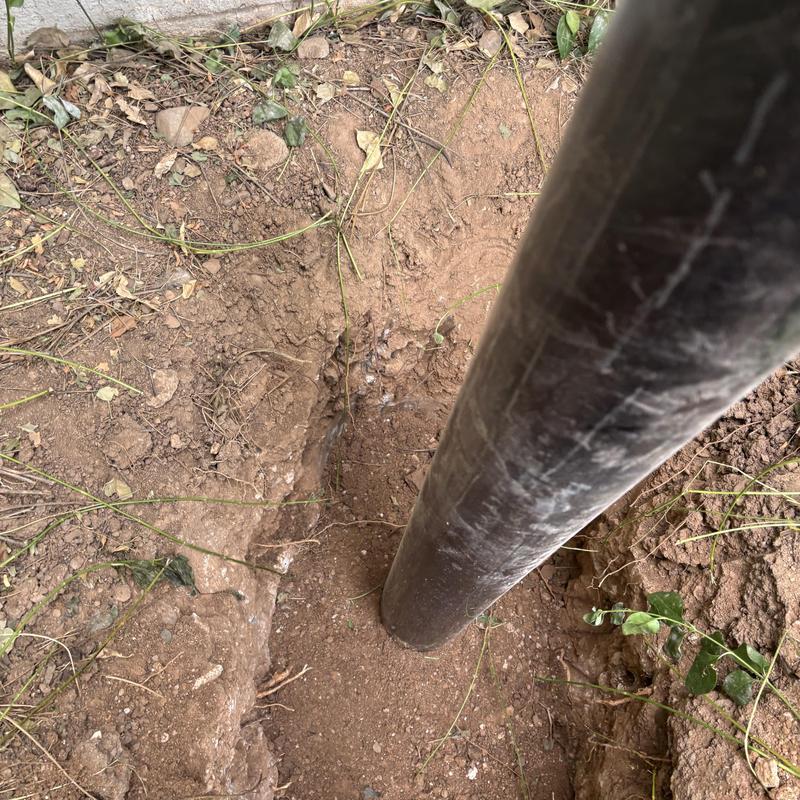 Main line sewer pipe excavation in dirt ground Main line sewer pipe excavation in dirt ground