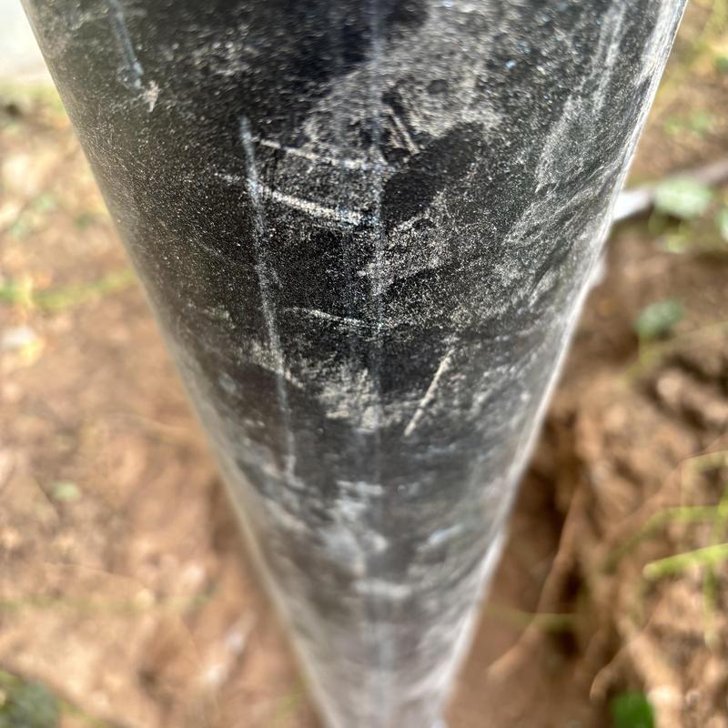 Sewer main line pipe with surface wear scratches Sewer main line pipe with surface wear scratches