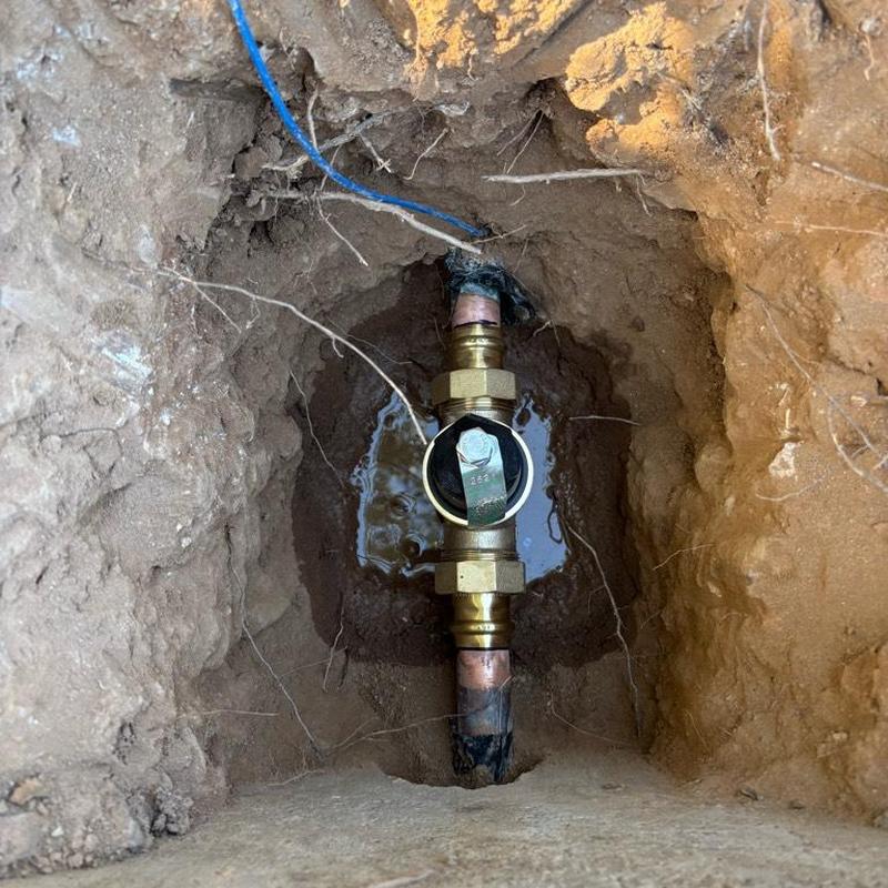 One inch P.R.V. valve installed in ground access box