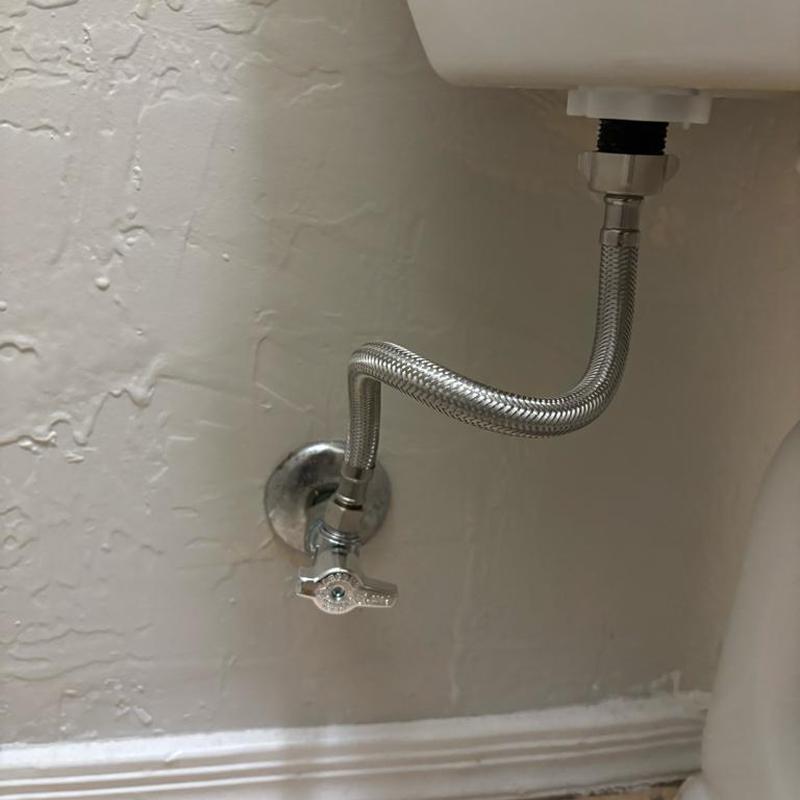 Toilet shut off valve and braided supply line installation