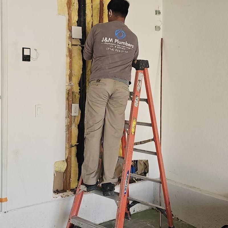 Copper water line leak repair inside wall cavity