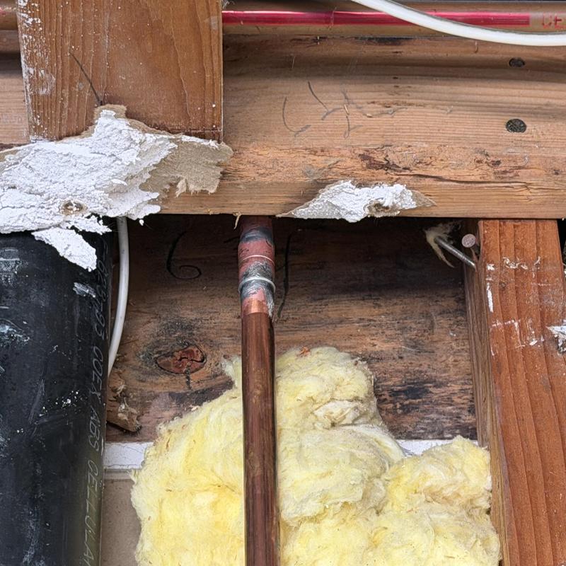 Copper water line with soldered repair couplings