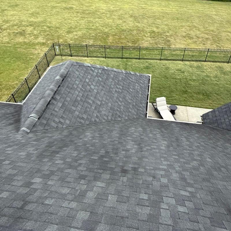 Asphalt roof shingles with hail damage inspection