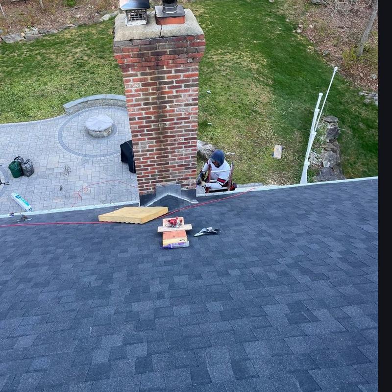 CertainTeed Landmark Pro shingle roof install near chimney