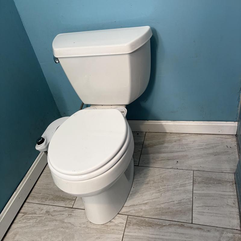 Toilet with new transitional PVC flange installation Toilet with new transitional PVC flange installation
