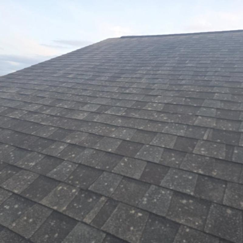 Asphalt shingle roof with hail impact marks Asphalt shingle roof with hail impact marks