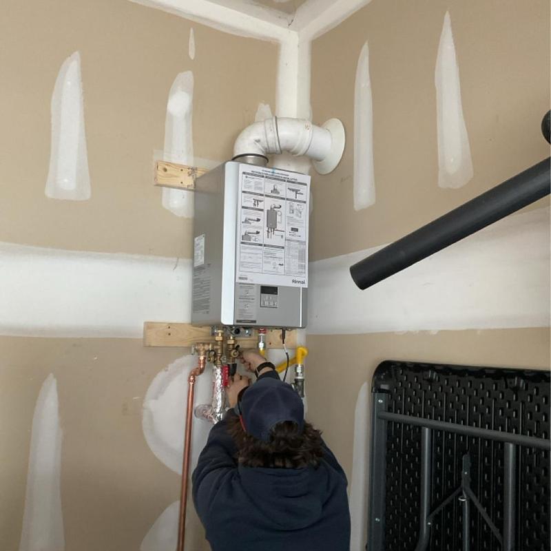 Rinnai gas tankless water heater installation in garage Rinnai gas tankless water heater installation in garage