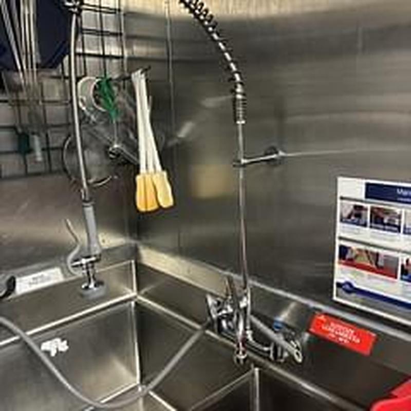 Compartment sink with new 90 kits and supply lines