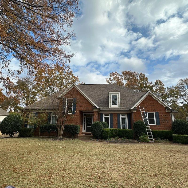 Owens Corning Oakridge asphalt roof with ladder
