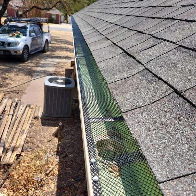 5-inch seamless gutter with mesh guard installation