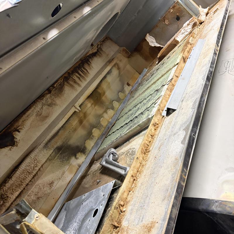 Heat exchanger metal panel with rust and corrosion