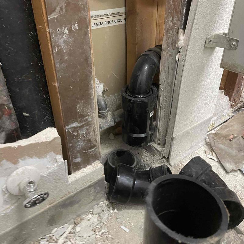 Toilet drain pipe replacement with new ABS piping