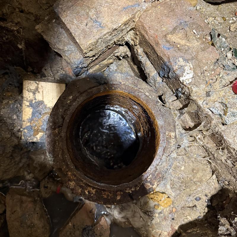 Main drain pipe clearing in New Bedford plumbing job Main drain pipe clearing in New Bedford plumbing job