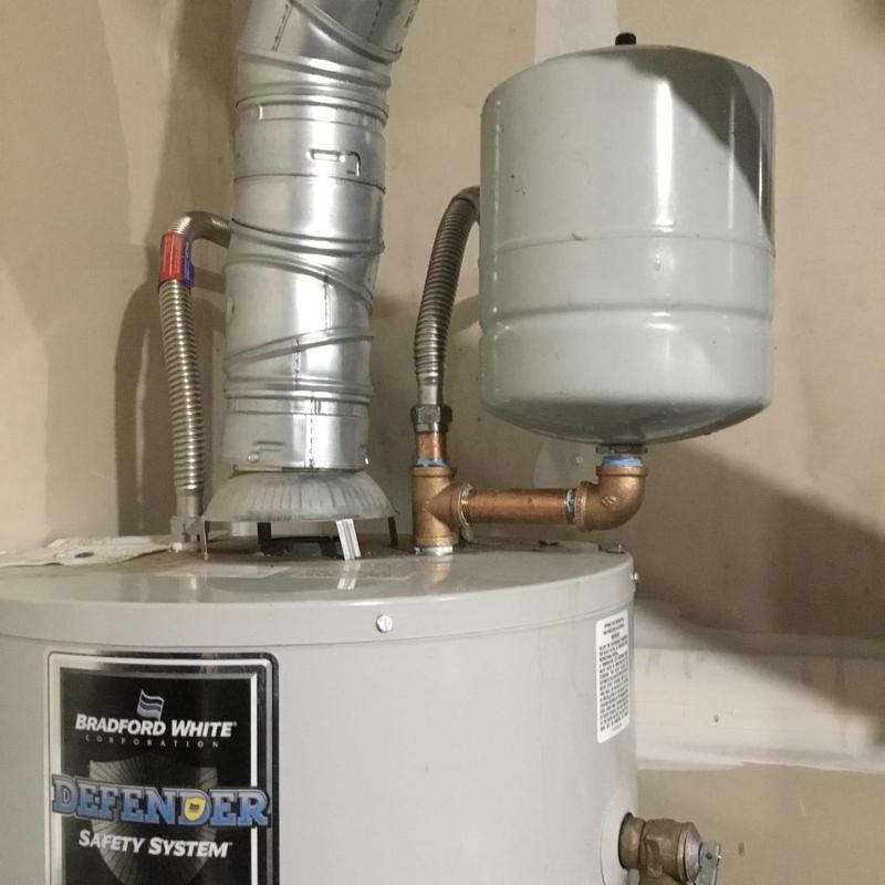 Expansion tank brass nipple and galvanized pipe repair