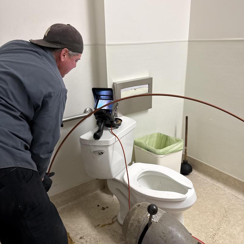Toilet drain camera inspection and snake clearing Toilet drain camera inspection and snake clearing