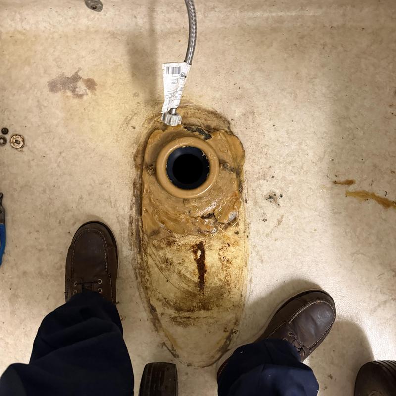 Toilet flange and water supply line installation prep Toilet flange and water supply line installation prep