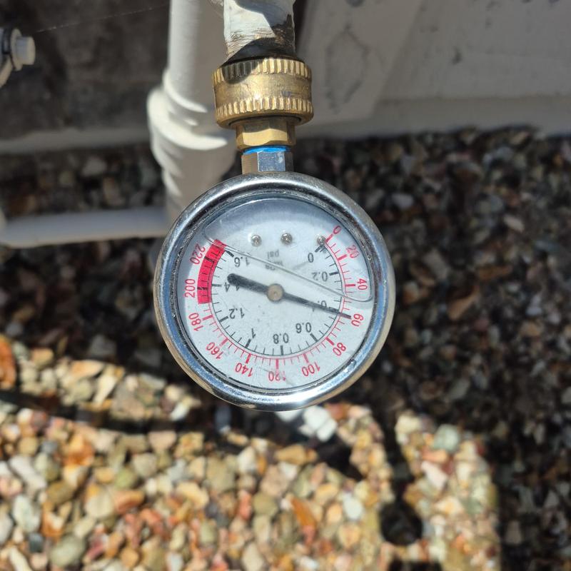 Pressure gauge on tankless water heater condensate line Pressure gauge on tankless water heater condensate line