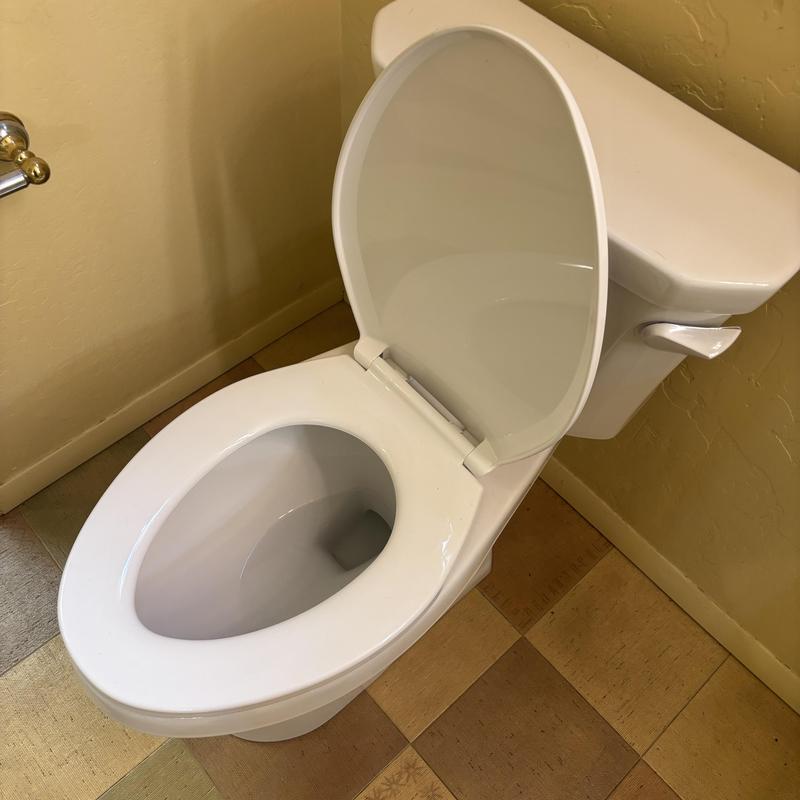 Gerber Banner ADA elongated toilet with open lid Gerber Banner ADA elongated toilet with open lid