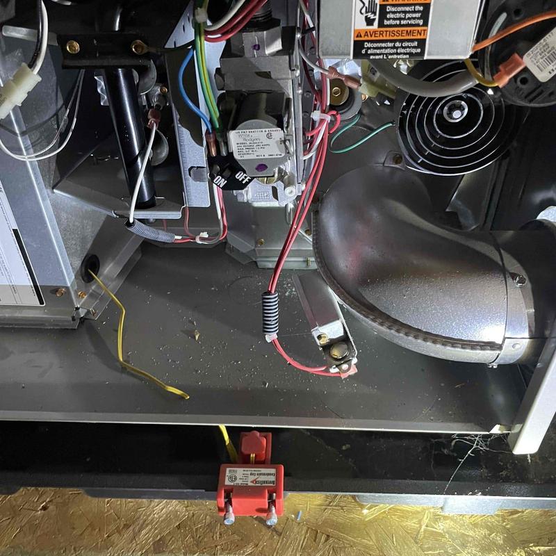 Furnace control wiring and blower fan assembly inspection