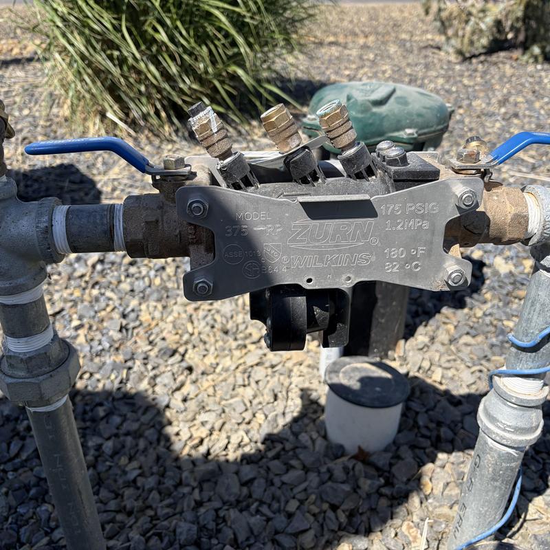 Backflow preventer assembly with control valves and piping