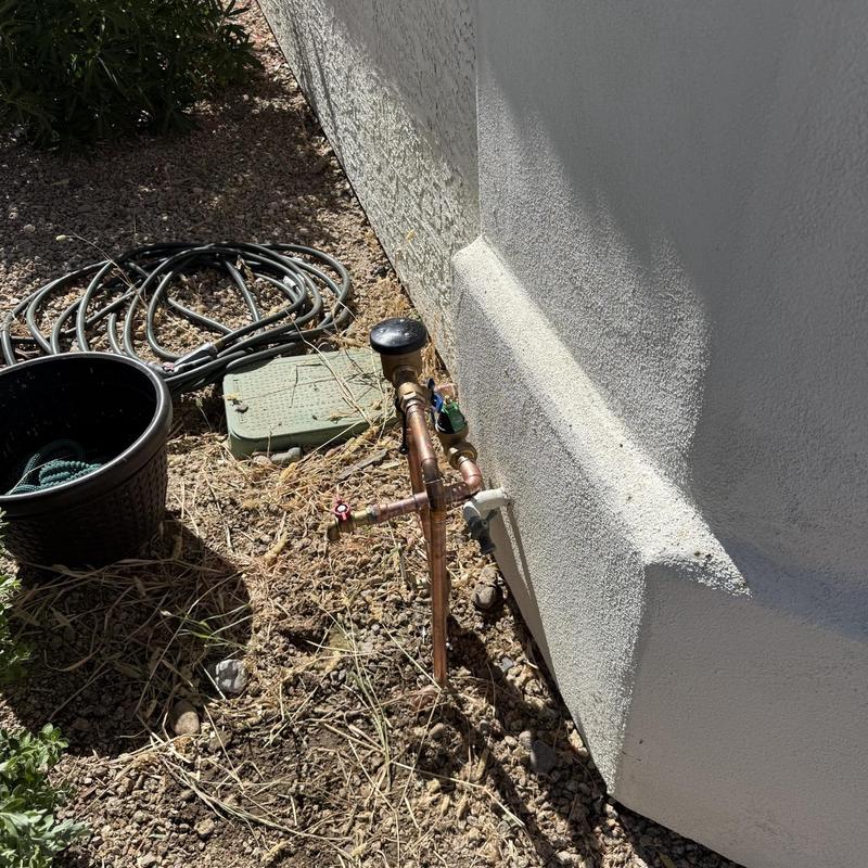 1" Copper Riser with Valve Outside Home Wall in Glendale AZ 1" Copper Riser with Valve Outside Home Wall in Glendale AZ