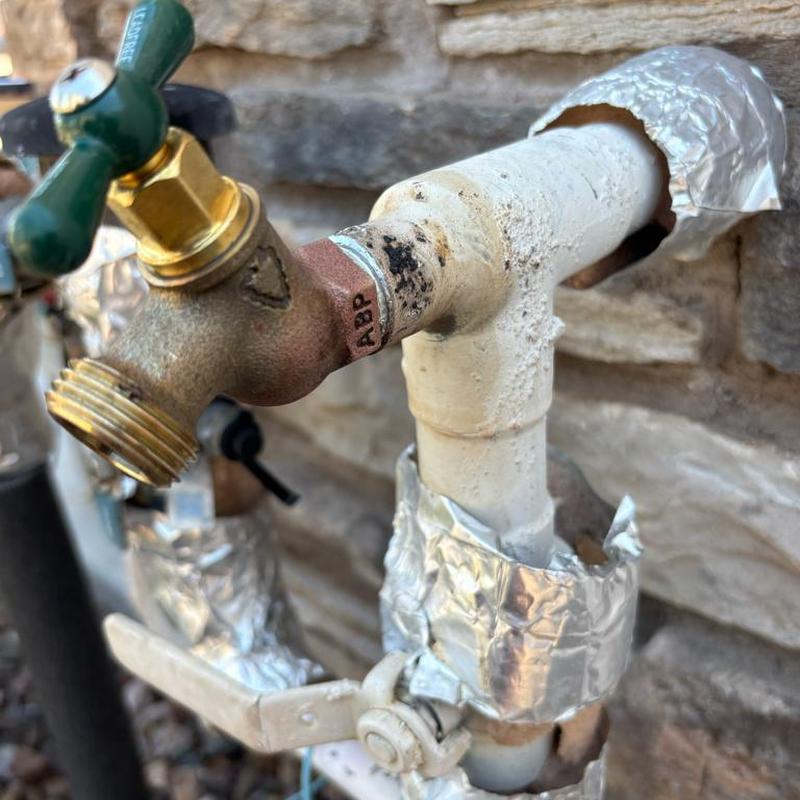 Hose bib and outdoor water pipe with insulation wrap