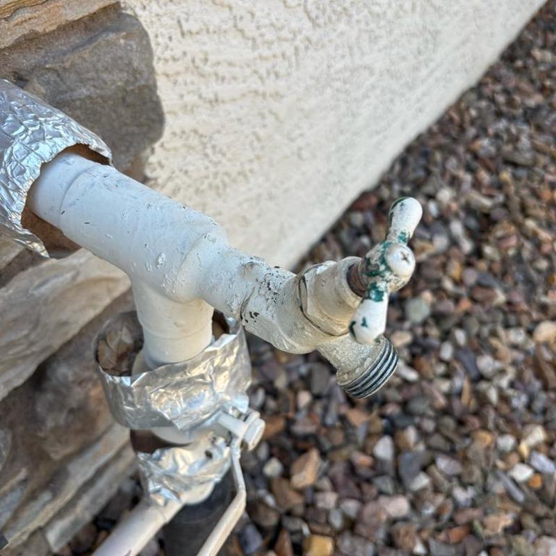 Hose bib faucet replacement on exterior wall
