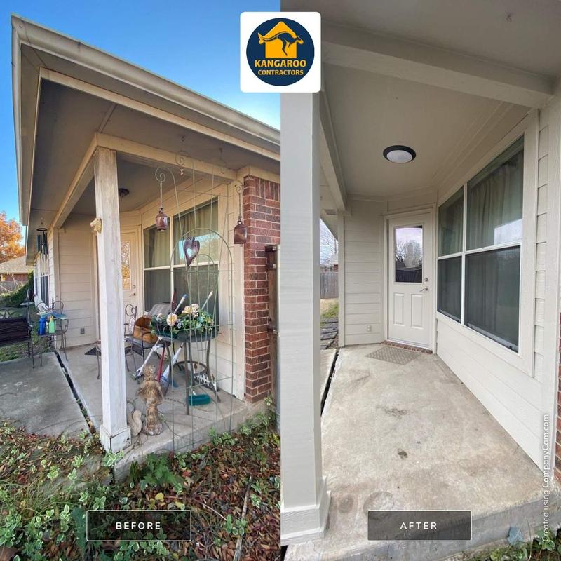 Back porch post and siding repairs and painting Back porch post and siding repairs and painting